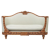 Classic French Carved Beige Linen Sofa