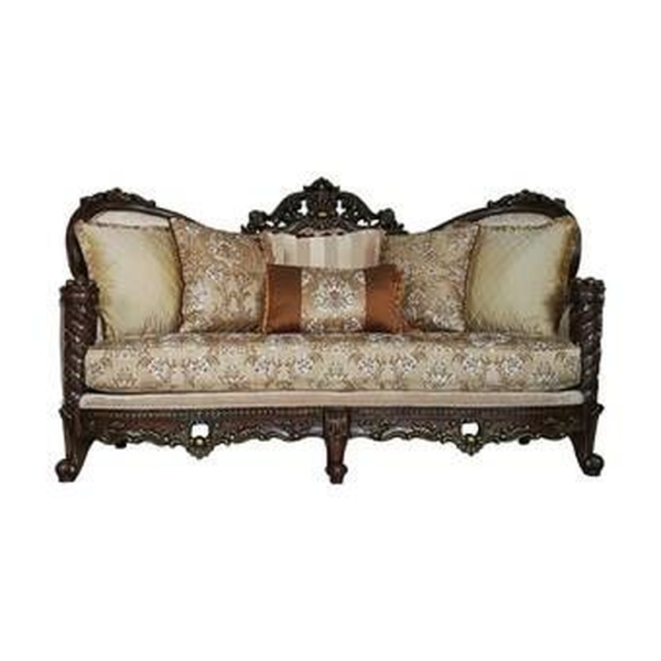 Classic French Carved Wood Sofa with Ornate Detailing