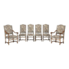 Classic French Style Dining Chair Set with Floral Upholstery