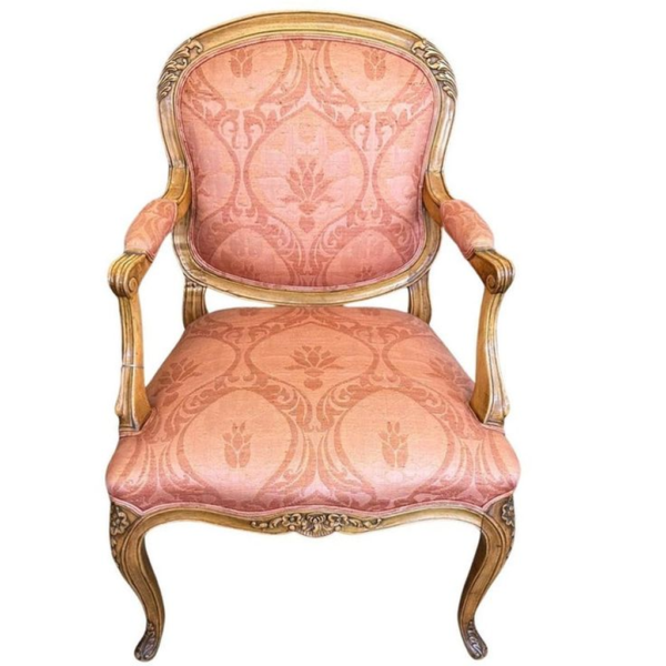 Classic French Style Sofa with Carved Wood Frame