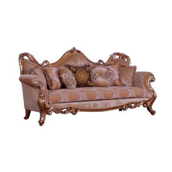 Classic French style sofa with carved wood frame