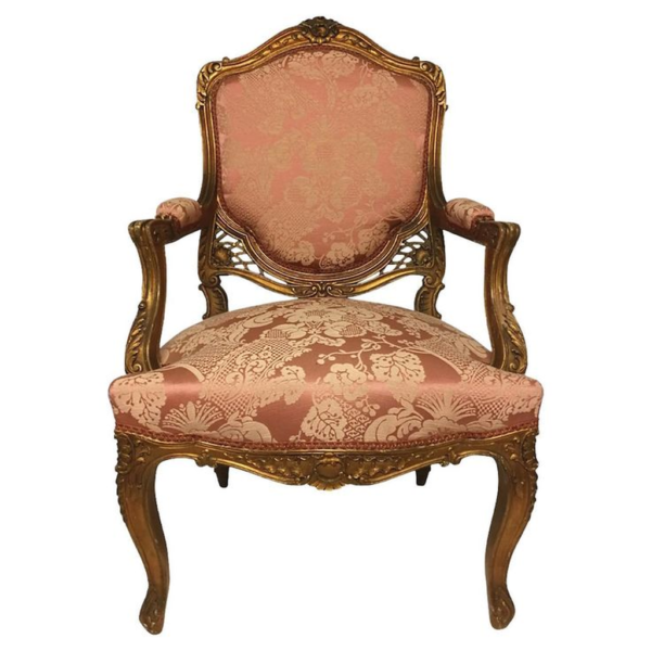 Classic French Style Sofa with Floral Upholstery