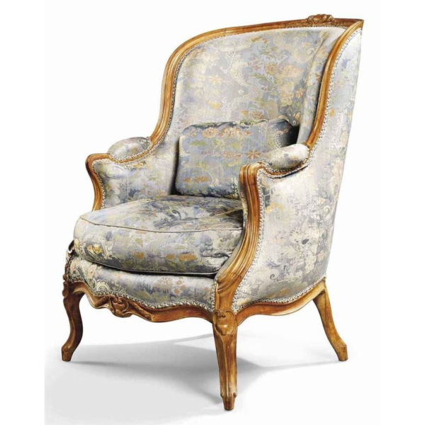 Classic French Style Sofa with Floral Upholstery
