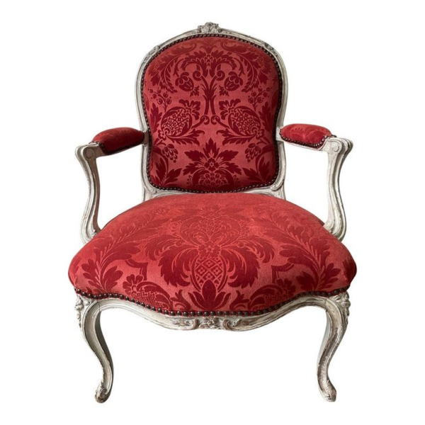 Classic French Style Red Patterned Fabric Sofa