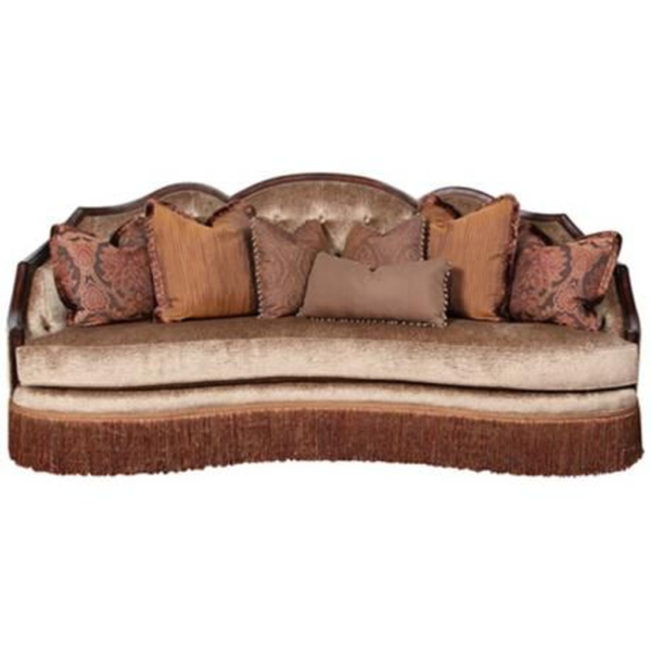 Classic French Style Brown Velvet Sofa