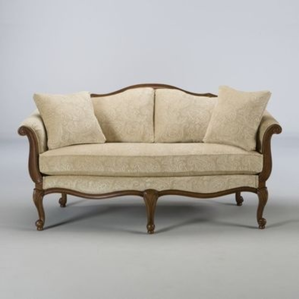 Classic French Style Sofa with Linen Upholstery