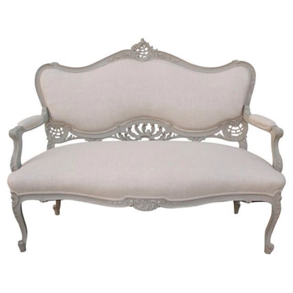 Classic French Style Beige Linen Sofa