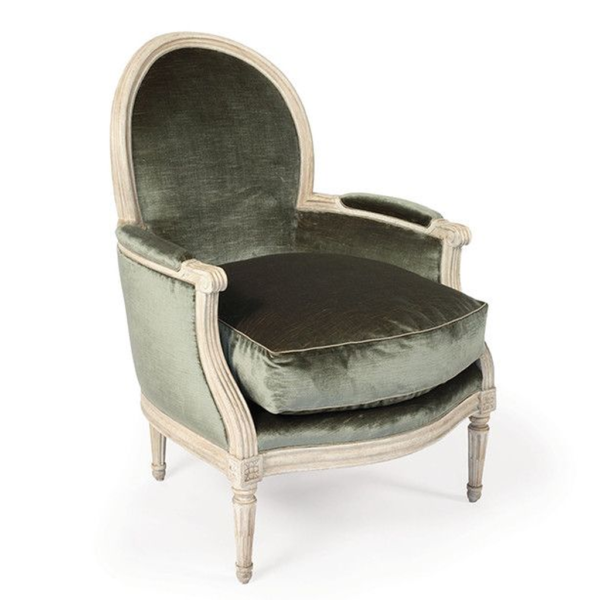 Olive Green Velvet Sofa with Wood Frame
