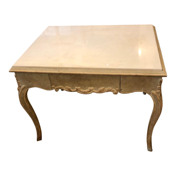 Classic French bedside table with marble top