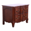 Classic French dark brown wooden bedside table with antique style handles