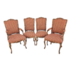 Classic Rococo Wood Dining Chair Red and Gold