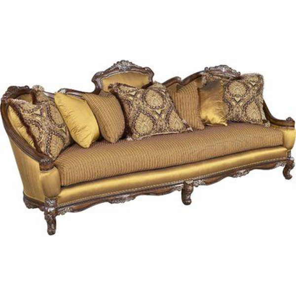Classic Gold Carved Wood Sofa