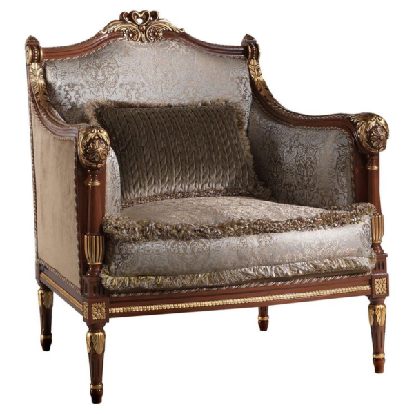Classic Style Accent Sofa with Intricate Carvings