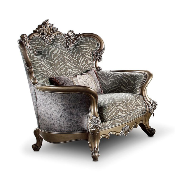 Classic Style Armchair Sofa with Zebra Pattern