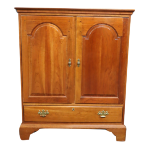 Classic Style Brown Wood Armoire with Arched Doors