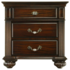 Classic Style Mahogany Wood Nightstand with Three Drawers