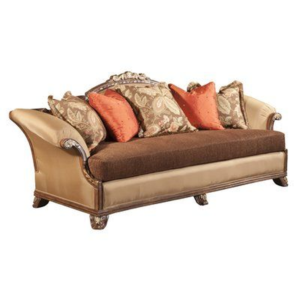 Classic Style Sofa with Linen Beige Upholstery