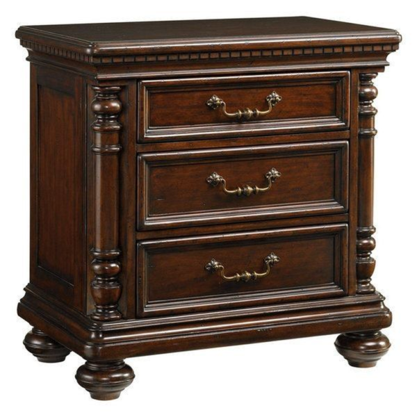 Classic Vintage Wood Nightstand with Drawers