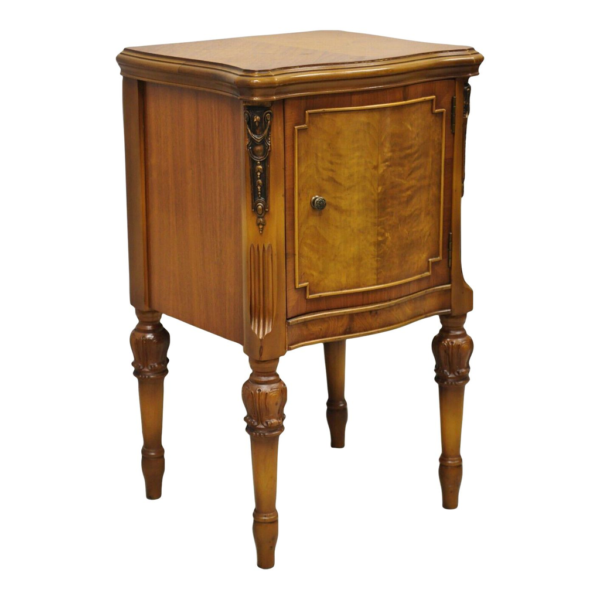 Classic Walnut bedside table with Storage Cabinet