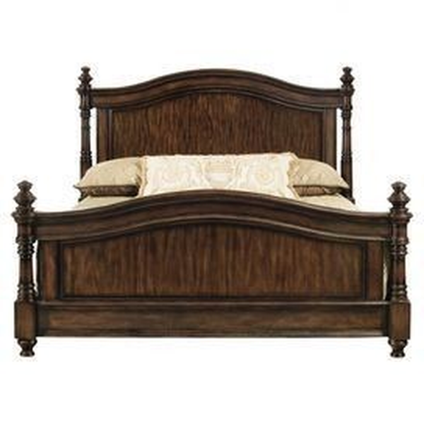 Classic Wood Bed Antique Brown Finish