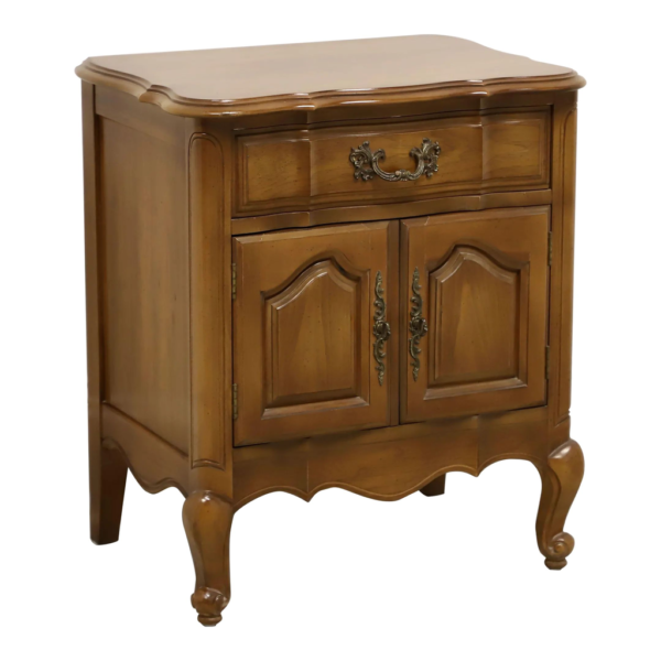 Classic Wood Nightstand with Drawer and Cabinet