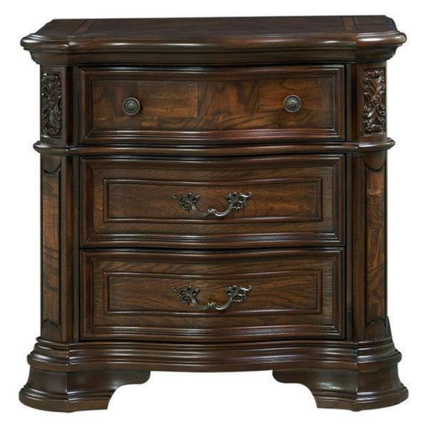 Classic brown wood nightstand