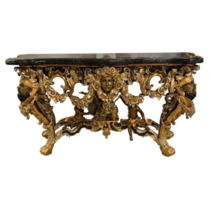 Baroque Style Marble Top Dining Table by Daabadi Furniture