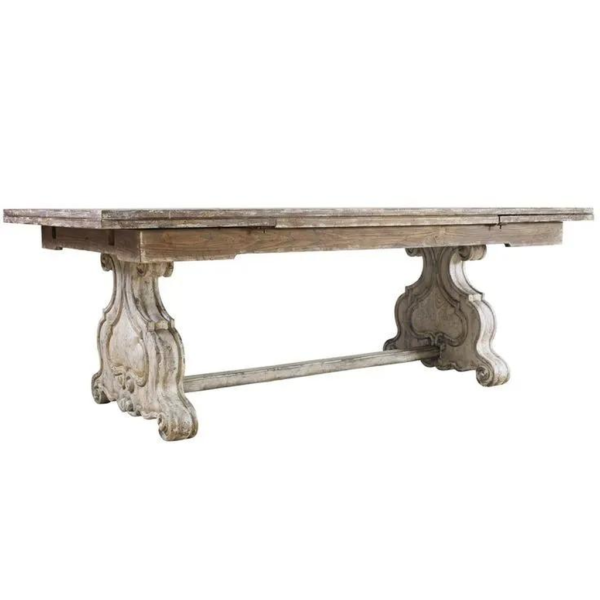 Mid-Century Modern Wood Dining Table with Rectangular Top