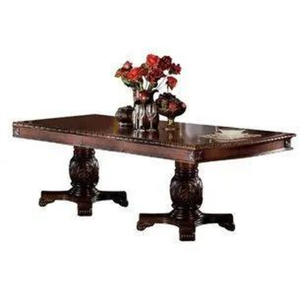 Classic Dark Brown Wood Dining Table