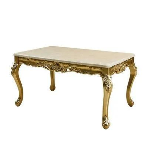 Victorian Era Marble Top Dining Table with Gold Finish