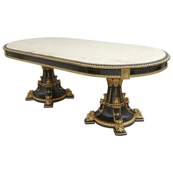 Victorian Style Marble Top Dining Table