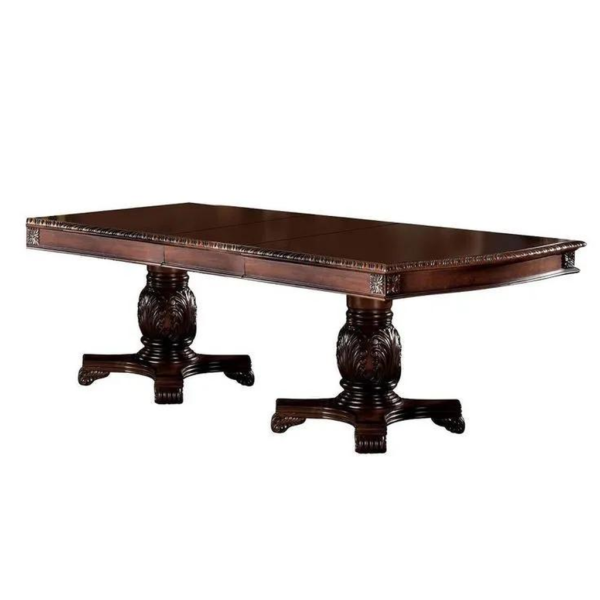 Classic Victorian dining table with brown wood finish
