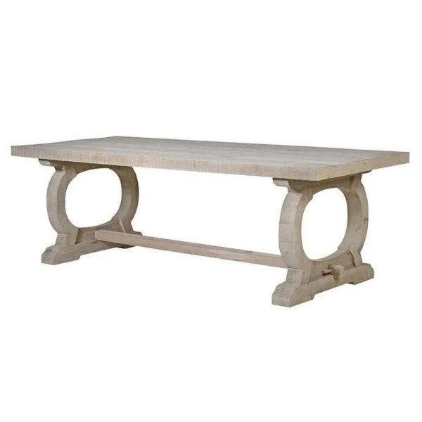 Mid-Century Modern Beige Wood Dining Table