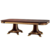 Antique Style Wood Dining Table Brown Gold
