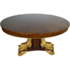 Empire Style Dining Table Wood Gold Accents
