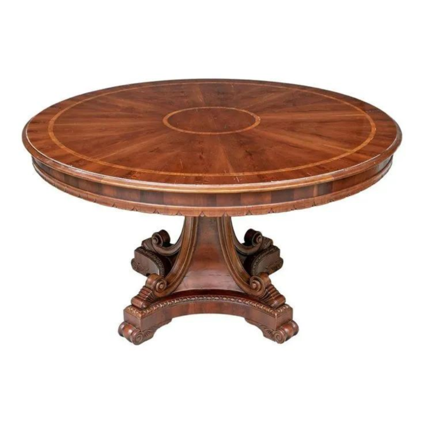 Victorian Style Round Wood Dining Table