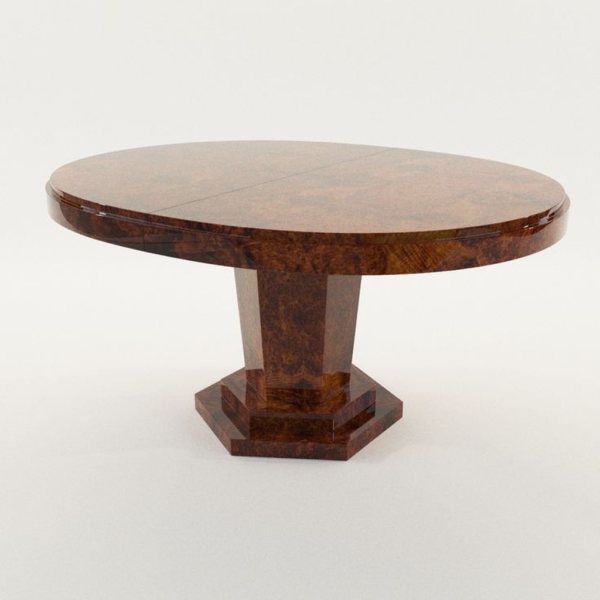 Art Deco Brown Wood Dining Table by Daabadi Furniture