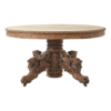 Baroque Style Wood Dining Table with Ornate Carvings