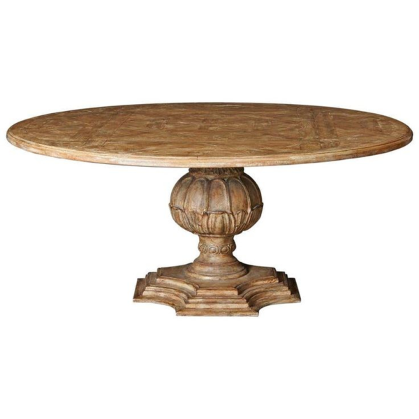 Vintage Round Wood Dining Table
