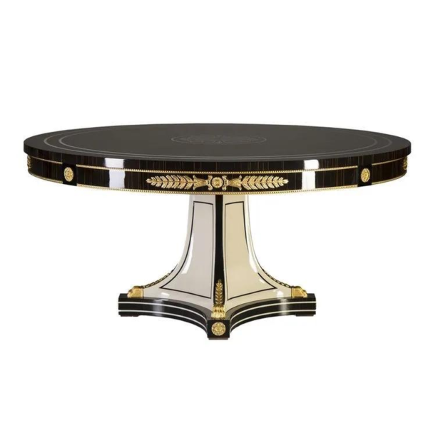 Black and Gold Neoclassical Dining Table