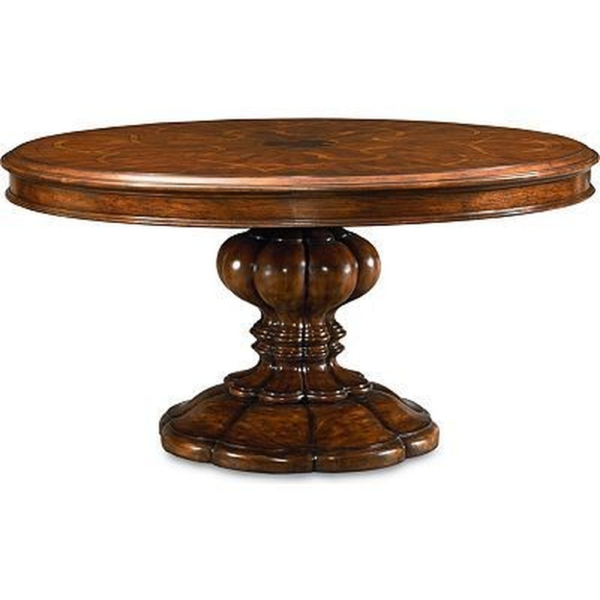 Neoclassical Brown Wooden Dining Table