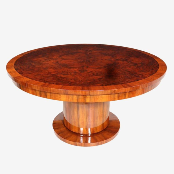 Art Deco brown wood dining table