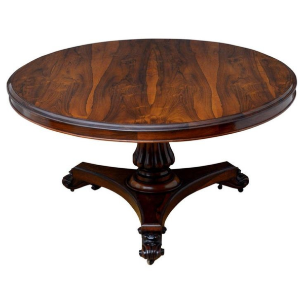 Victorian Round Wood Dining Table