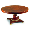 Victorian Style Round Dining Table Brown Wood
