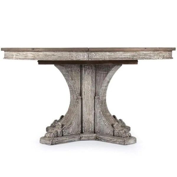 Vintage Wood Dining Table Gray Finish Classic Design