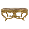 Baroque Gold Leaf Dining Table with Marble Top