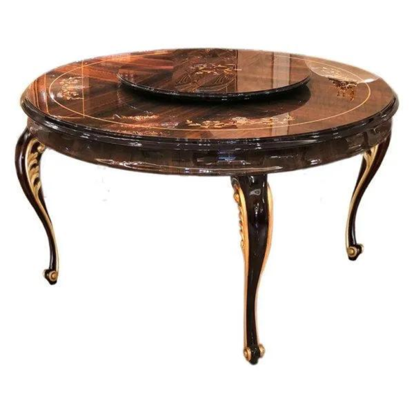 Victorian Round Dining Table Wood Brown