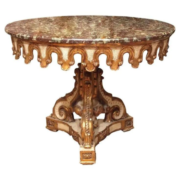 Baroque Style Marble Top Dining Table
