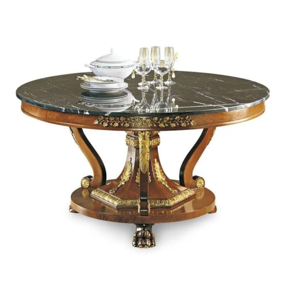 Classic Dining Table with Marble Top