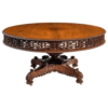 Victorian Style Brown Wood Round Dining Table